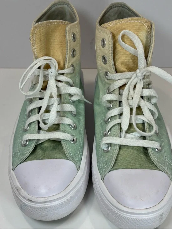 Converse Shoes Women 9 Ombre Chuck Taylor All Star High Top Platform Shoes Green - Picture 3 of 8